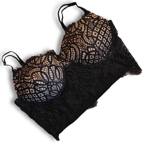 BALSHE - Black Lace Shelf Bra NWT Sheer Back Fabric - Picture 2 of 6